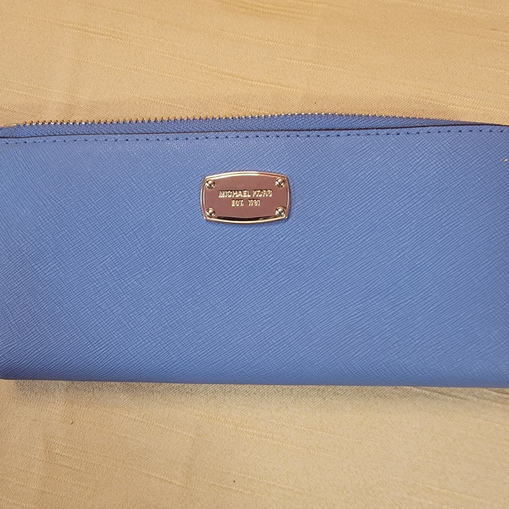 Michael Kors Periwinkle Wallet with Gold Accents